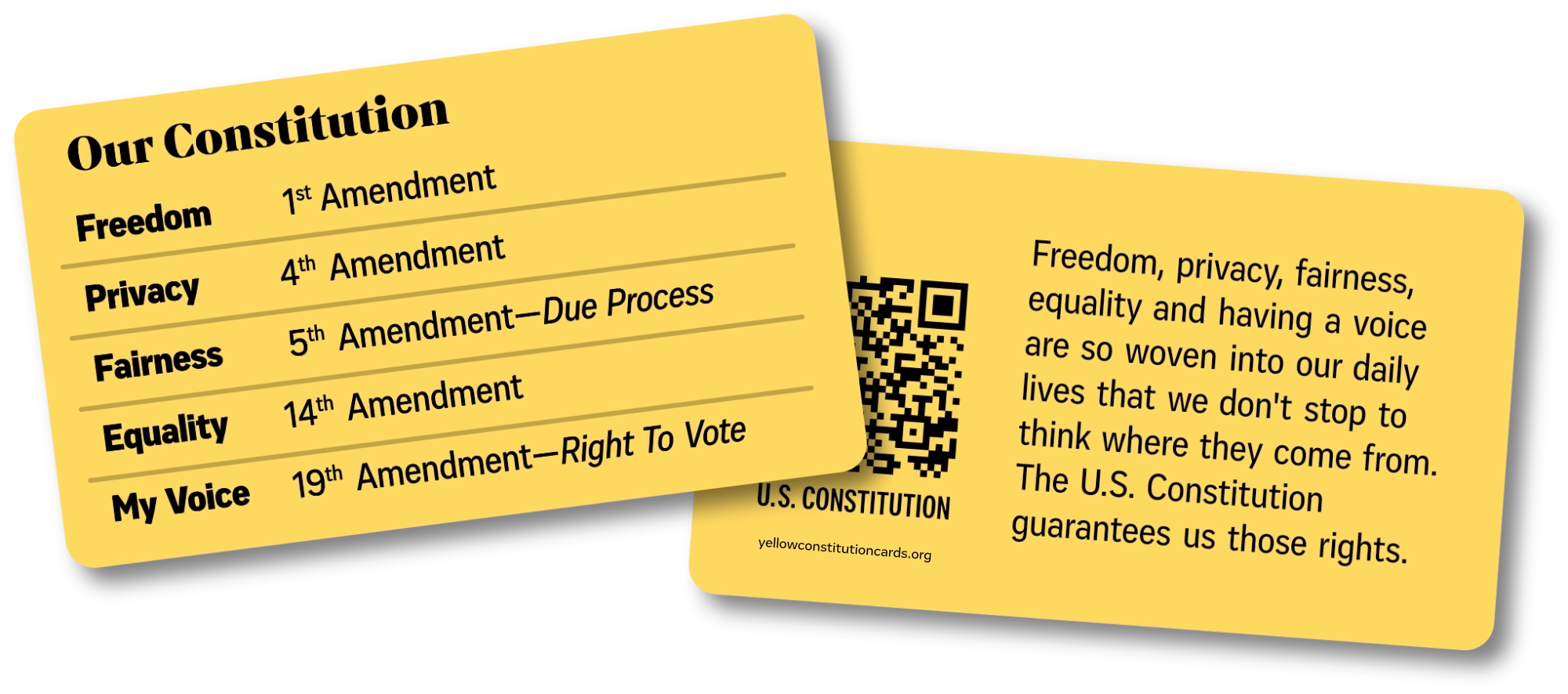 Yellow Constitution Cards